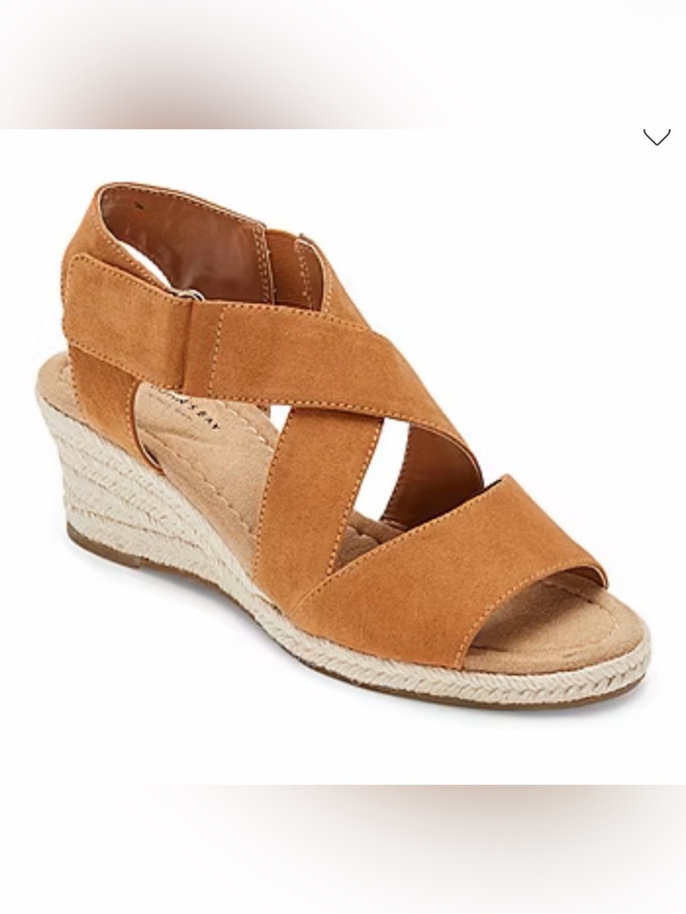 NWOT St. John's Bay Womens Lolah Wedge Sandals, Honey Ginger - SZ 6.5 WIDE